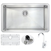 Anzzi Vanguard Undermount 32" Kitchen Sink and Opus Faucet, Polished Chrome KAZ3219-035